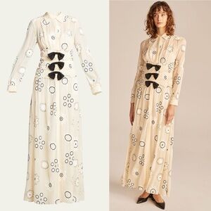 Rebecca Taylor Cream and Black Maxi Dress